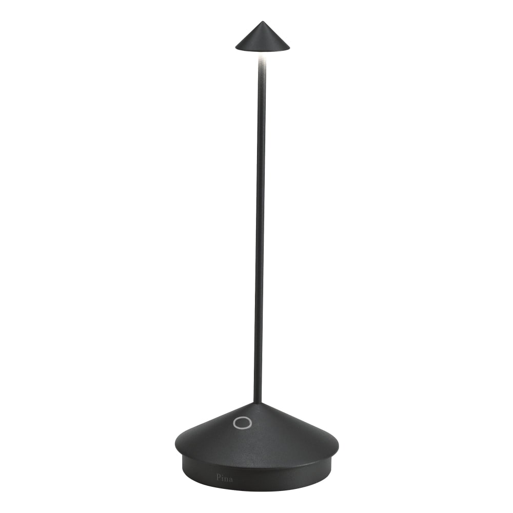 zafferano lampara de mesa led negra ip54 2200-3000k