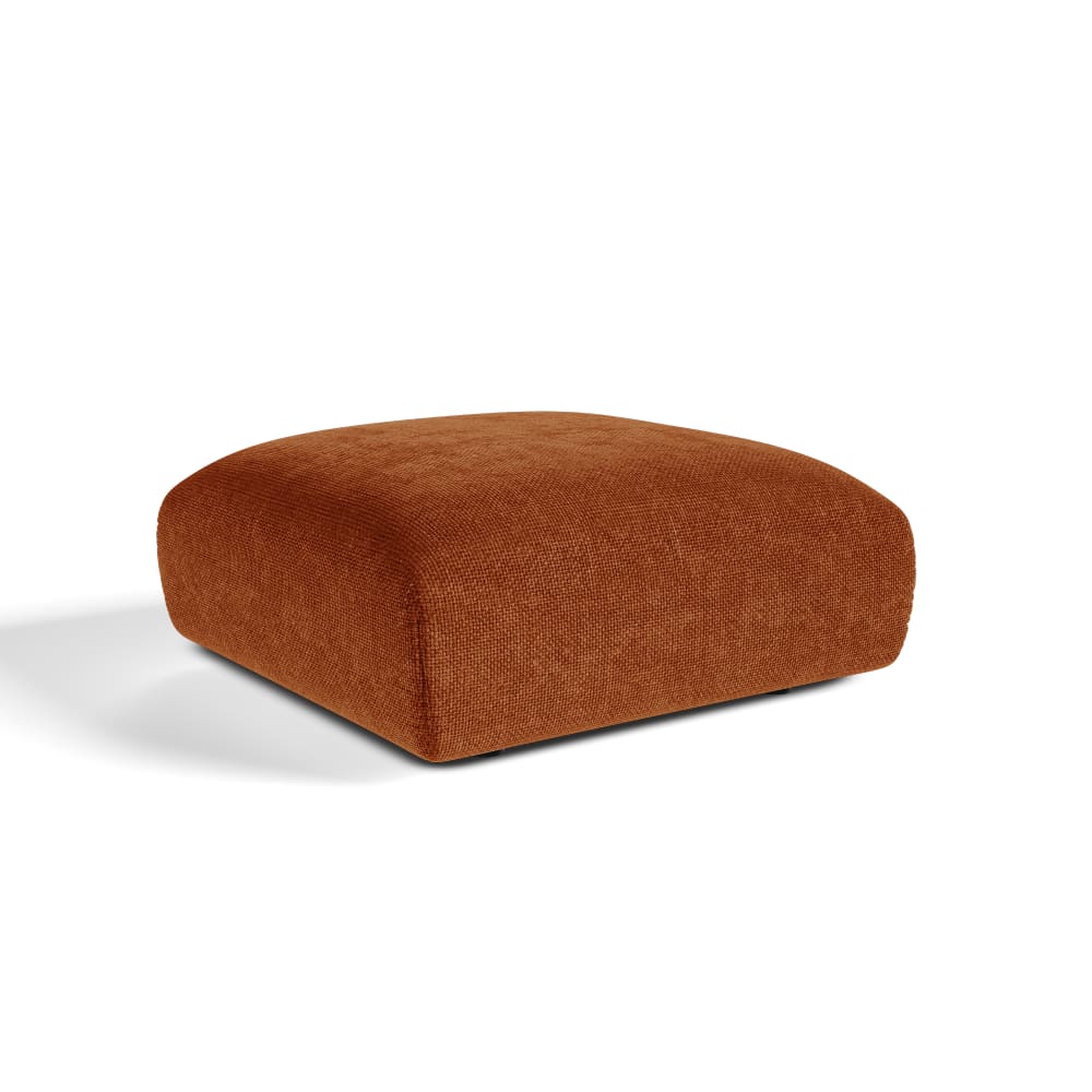 Pouf en velours chenillé - terracotta