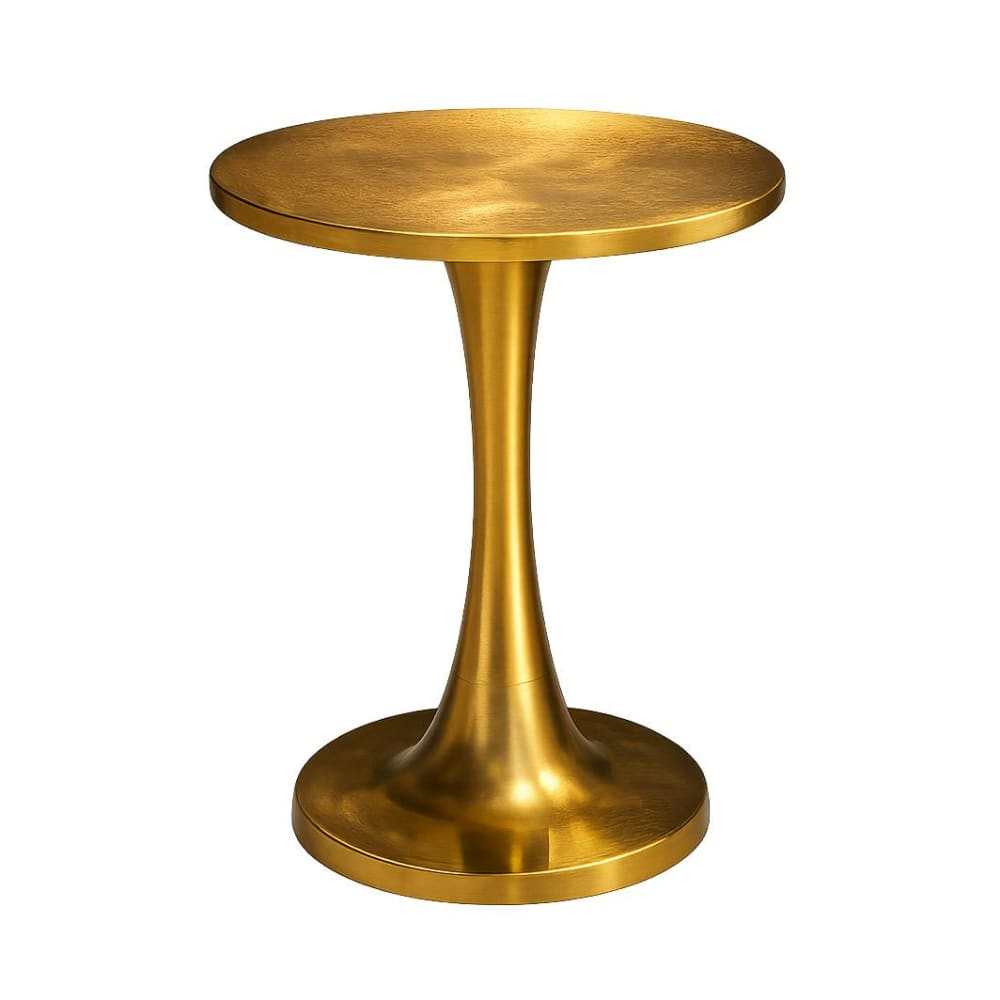Table basse ronde dorée