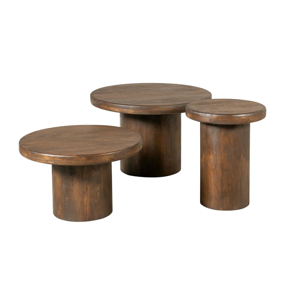 Table basse gigogne en - bois brun