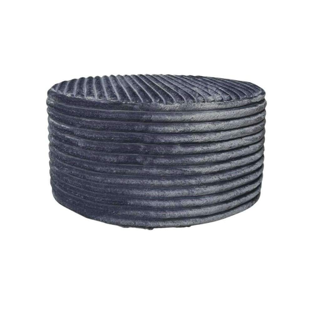 Pouf rond gris en velours