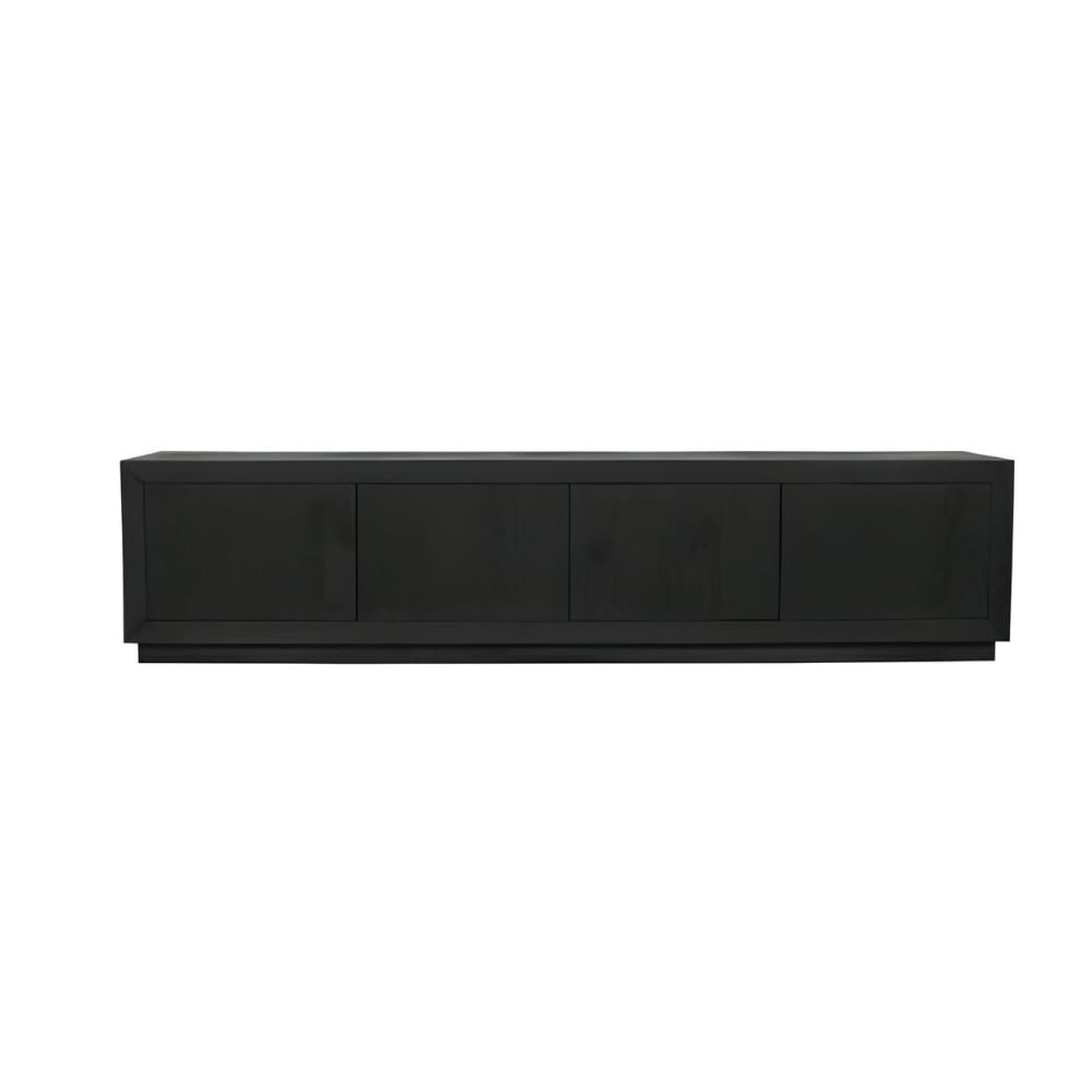 Meuble tv 4 portes 200 - noir manguier