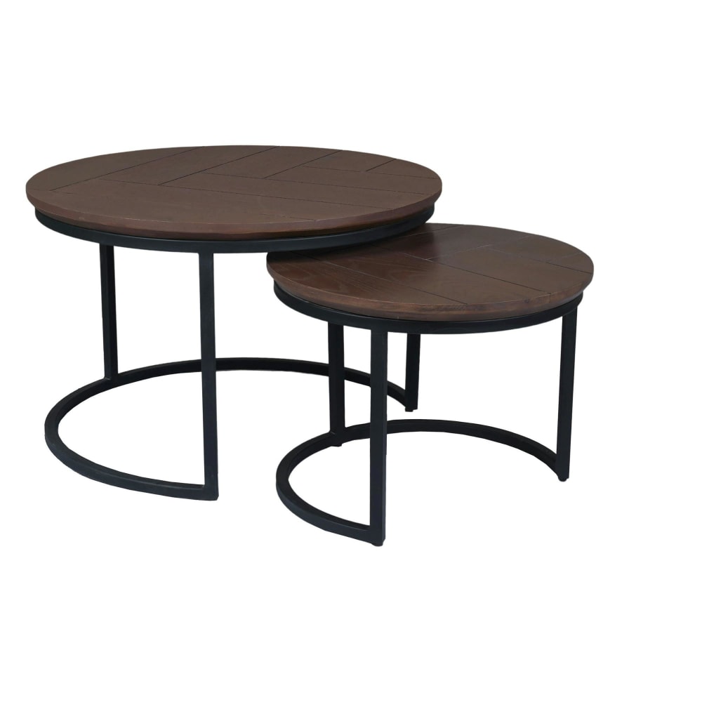 Table basse gigogne décor - parquet