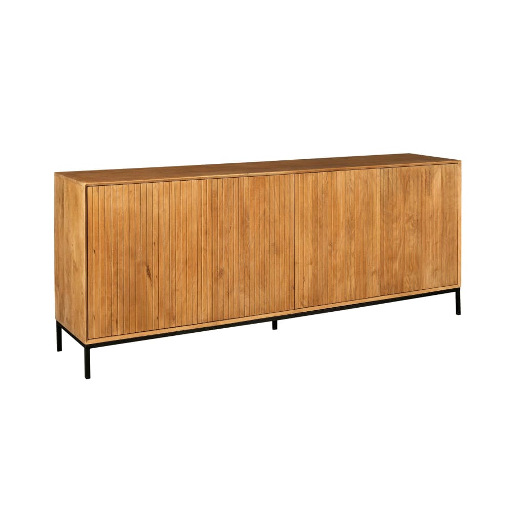 buffet en bois rainuré