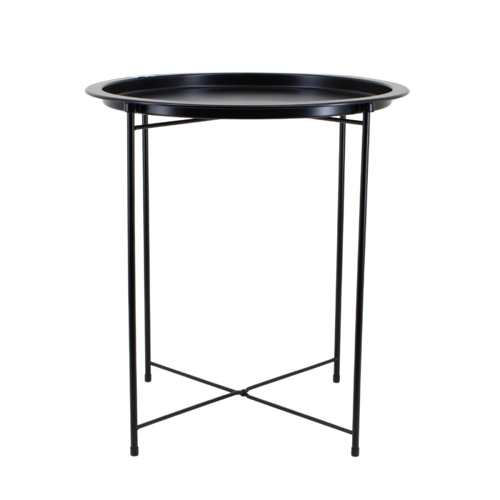 Table d'appoint ronde en acier noir 47x50cm Table d'appoint ronde en acier noir 47x50cm