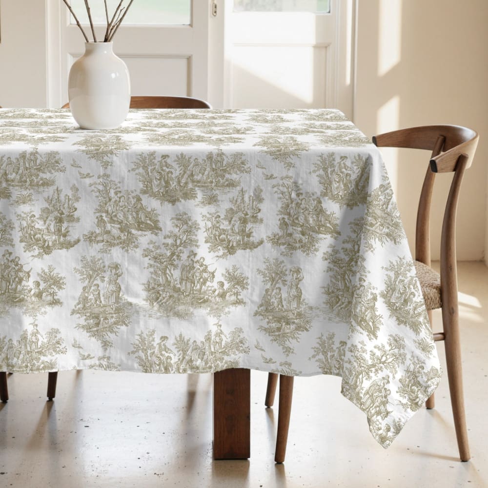 Fleckenabweisende Tischdecke aus 100% Baumwolle beige 200x155 cm