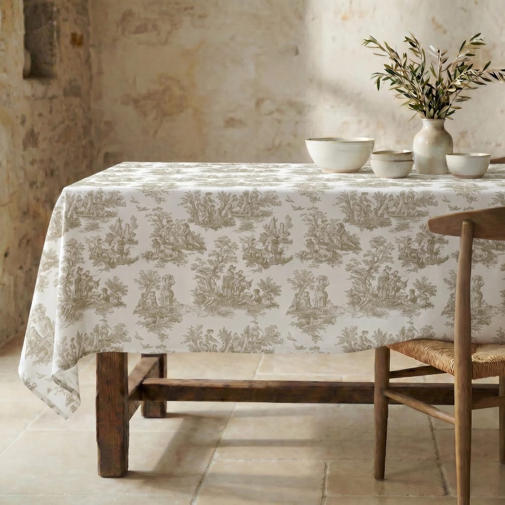 Nappe antitache 100% coton beige 300x155 cm Nappe antitache 100% coton beige 300x155 cm