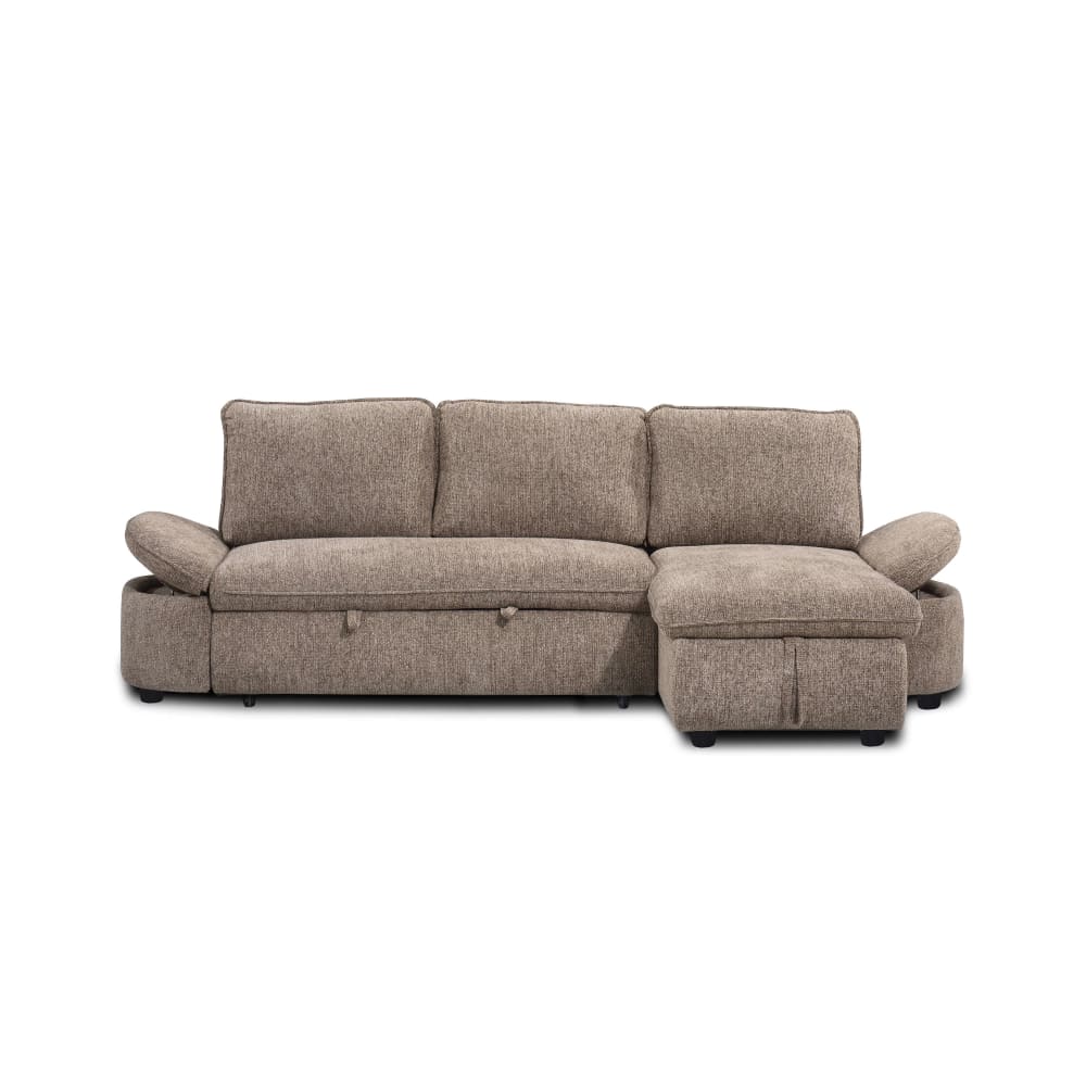 Canapé d'angle convertible - places marron