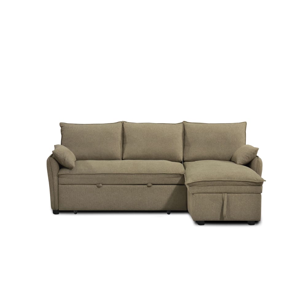 Canapé d'angle convertible en tissu 4 places vert Canapé d'angle convertible en tissu 4 places vert