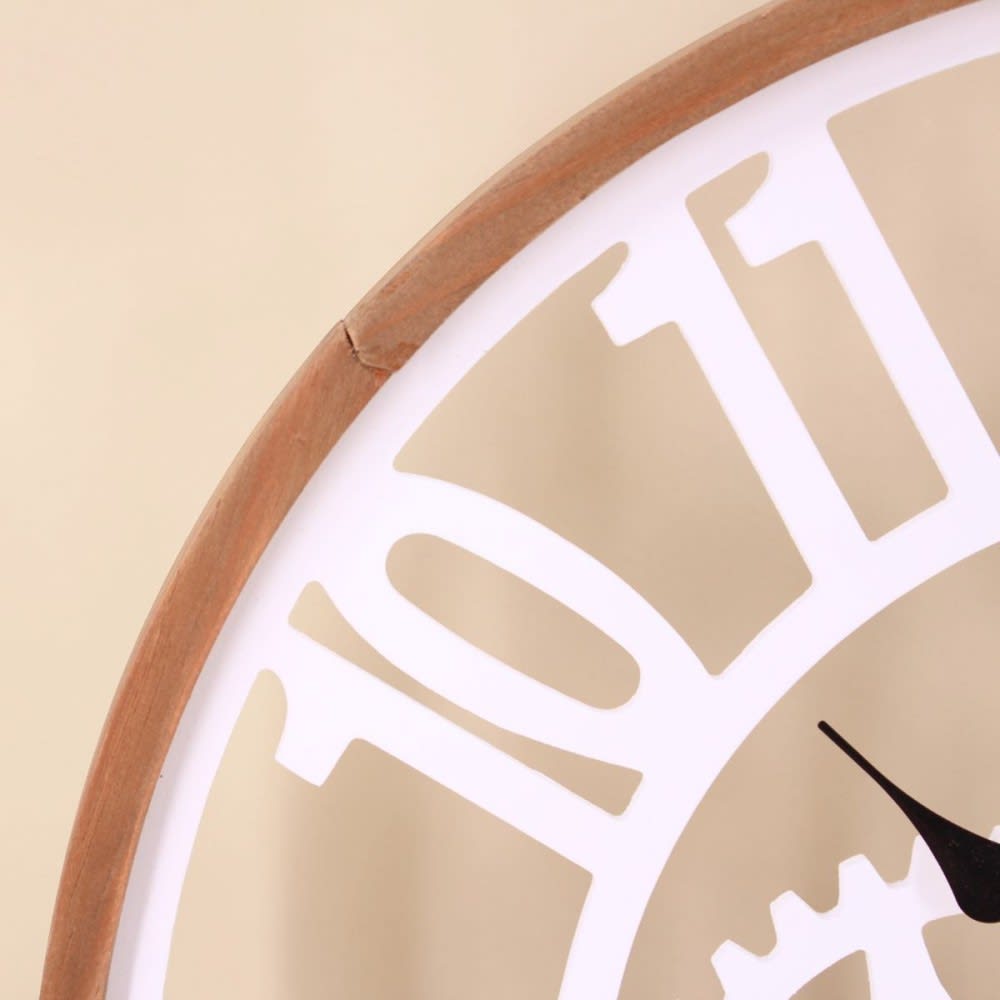 Horloge ronde en fer blanc 50cm