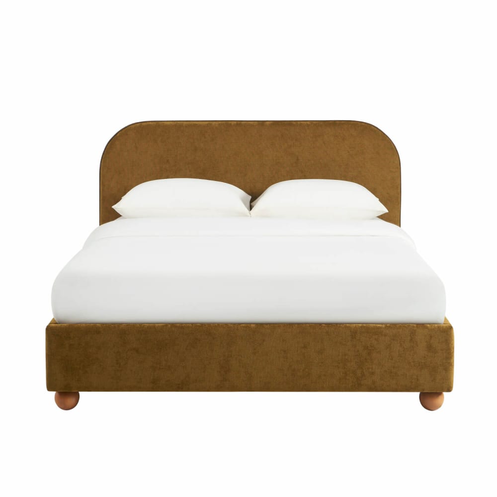 Lit coffre 140x190 tissu - bronze