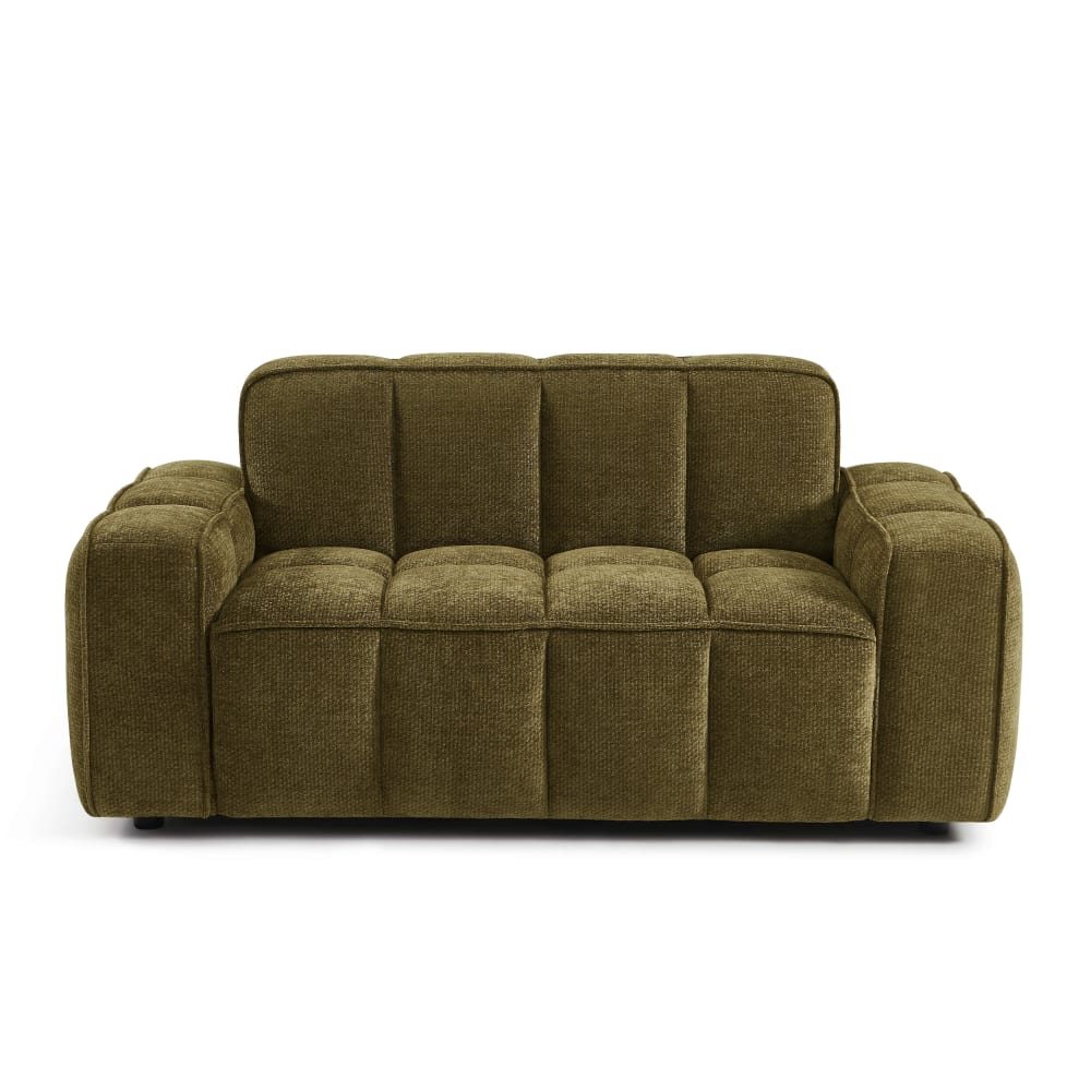 Canapé 2 places tissu chenille vert Canapé 2 places tissu chenille vert