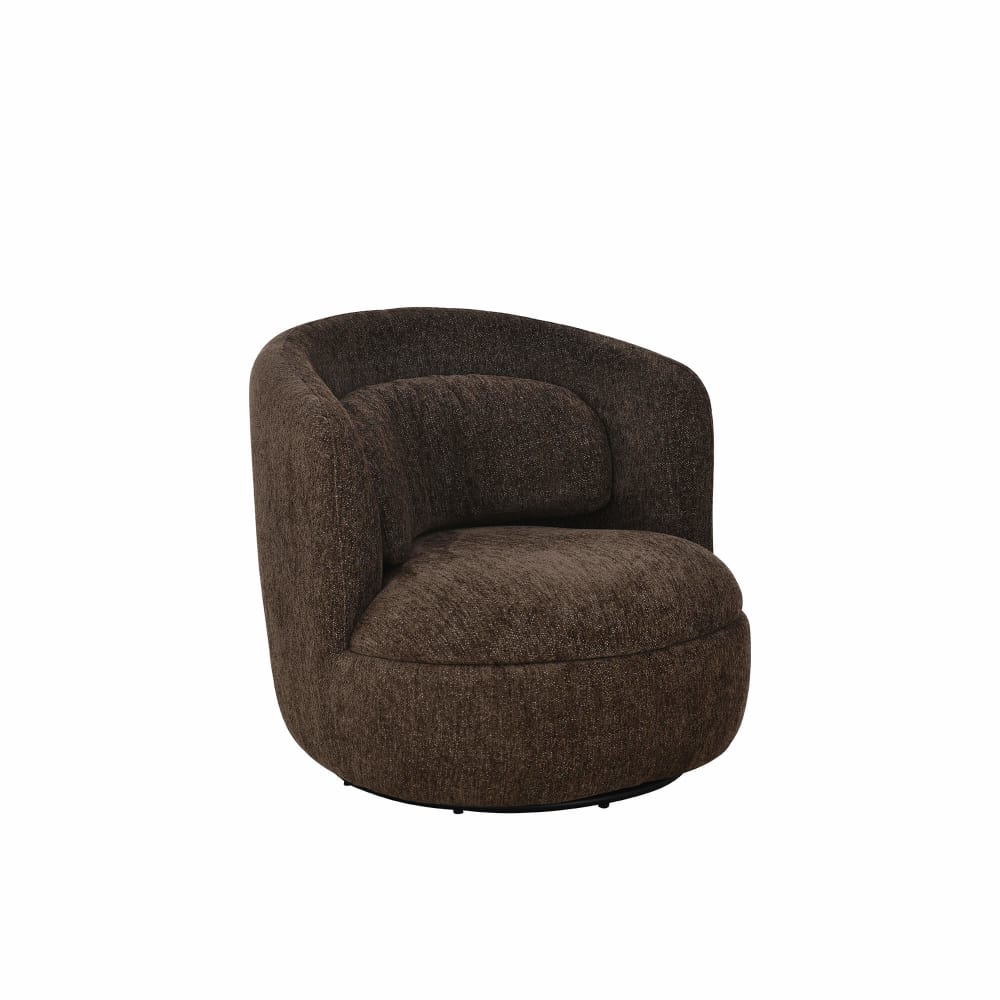 Fauteuil pivotant tissu marron