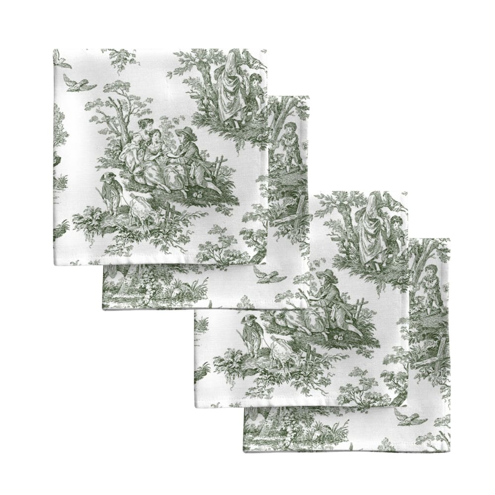 Serviettes 100% coton(x4) vert Serviettes 100% coton(x4) vert