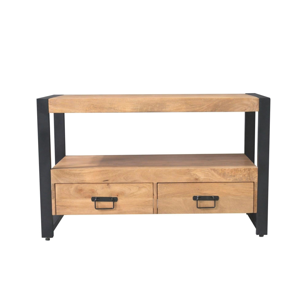 Meuble tv 2 tiroirs, - bois clair