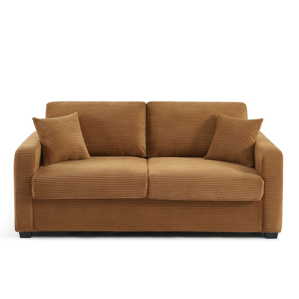 Canapé droit convertible - places marron