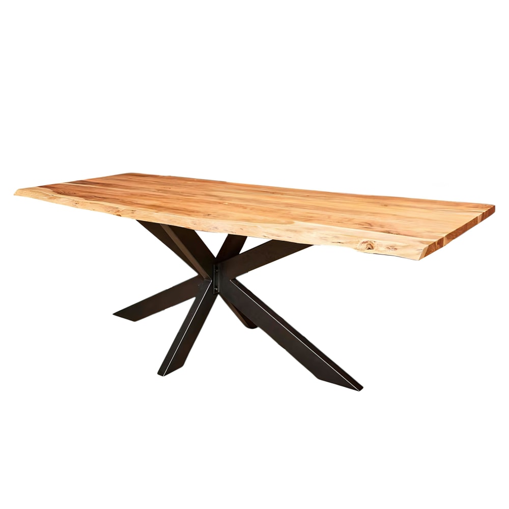 Table de repas 300 cm en acacia bords naturels