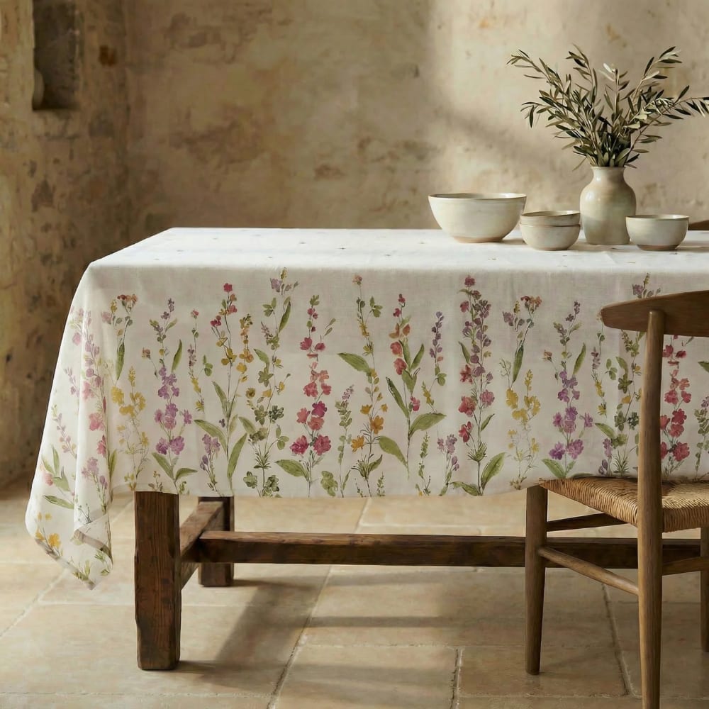 Muare Home Fleckenabweisende Tischdecke aus 100% Baumwolle mehrfarbig 250x155 cm Öko-Tex Zertifikat - Baumwolle