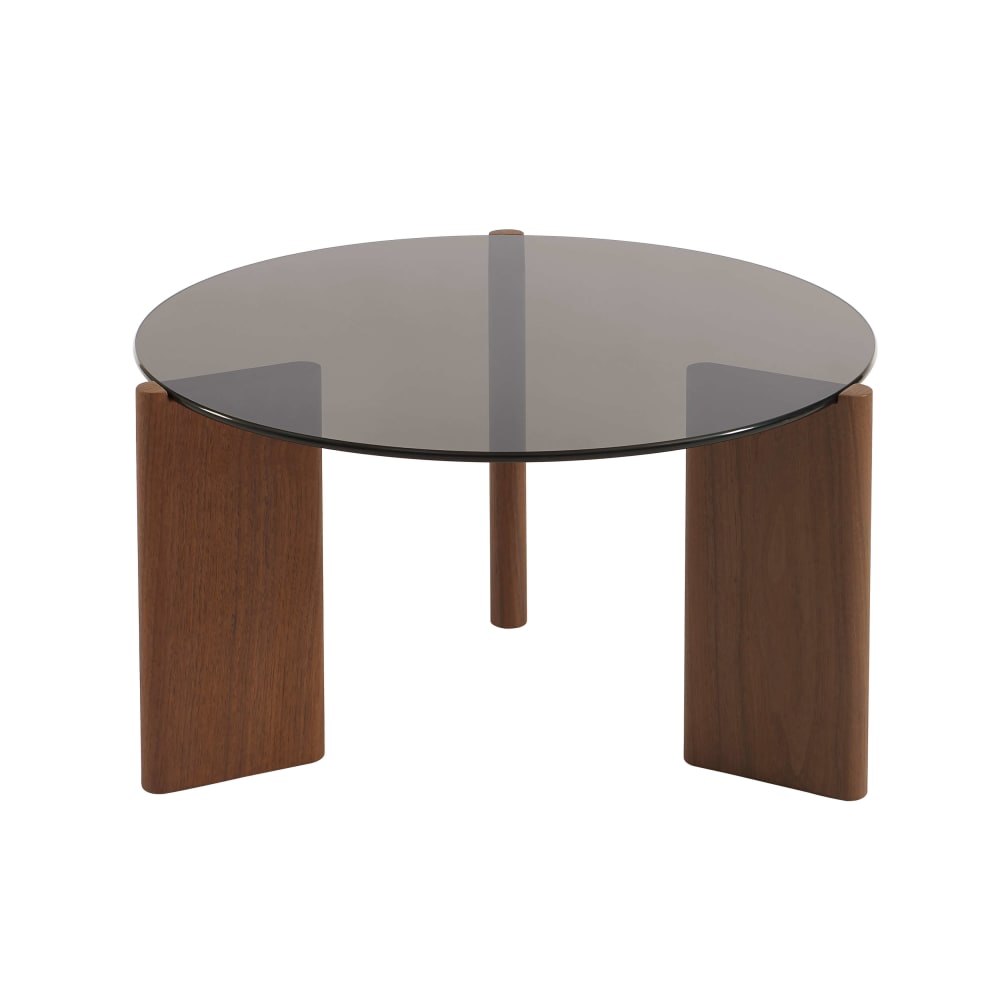 Table basse verre trempé - placage