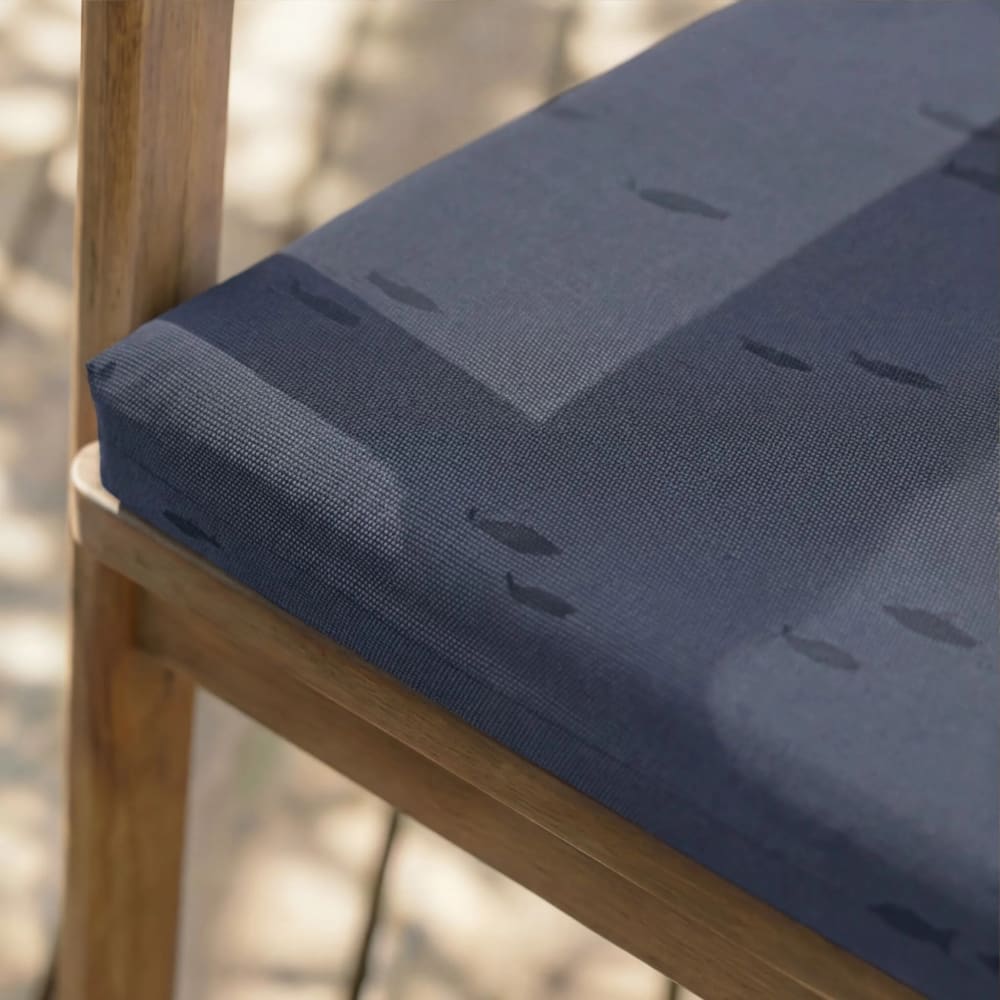 Coussin d’assise imperméable bleu marine 40x40x5cm — vue 3