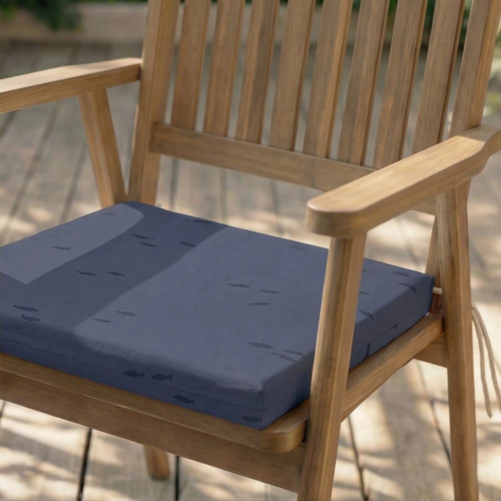 Coussin d’assise imperméable bleu marine 40x40x5cm — vue 4