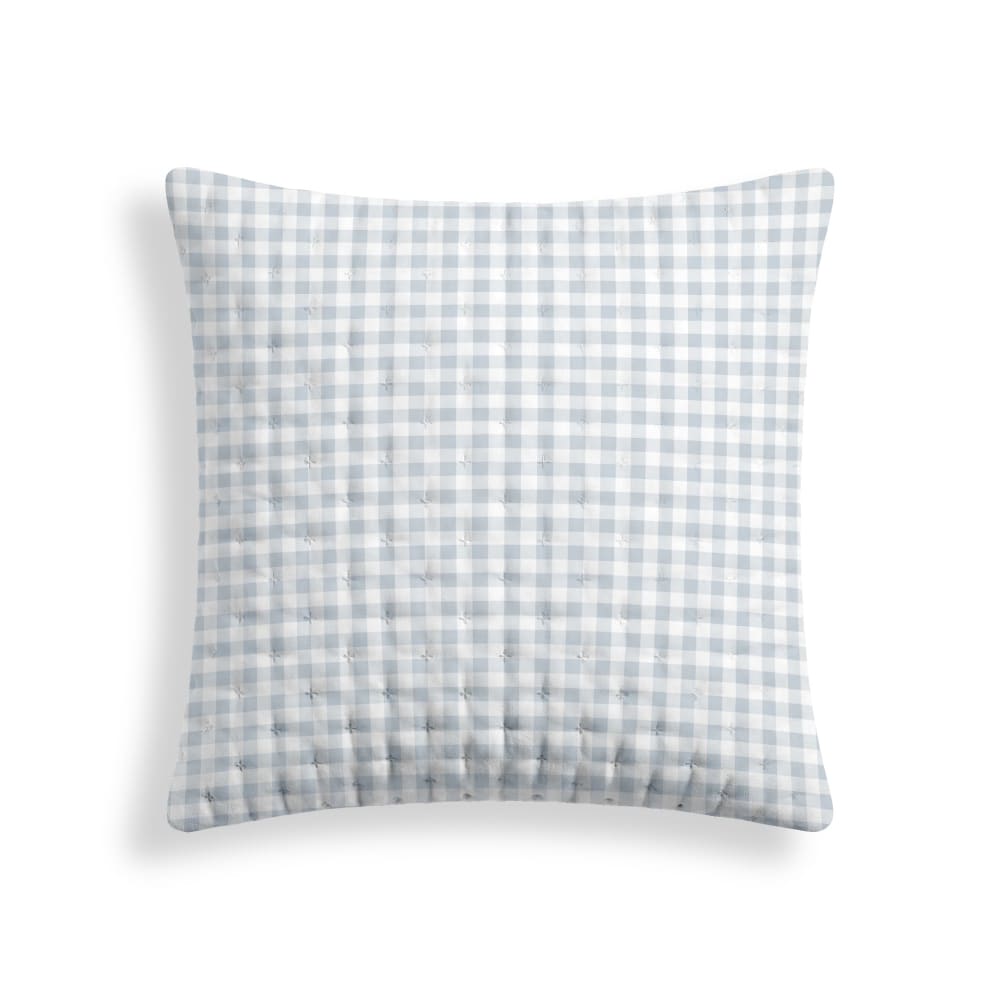 Terracota Gesteppter Kissenbezug hellblau 65x65 cm - Mikrofaser