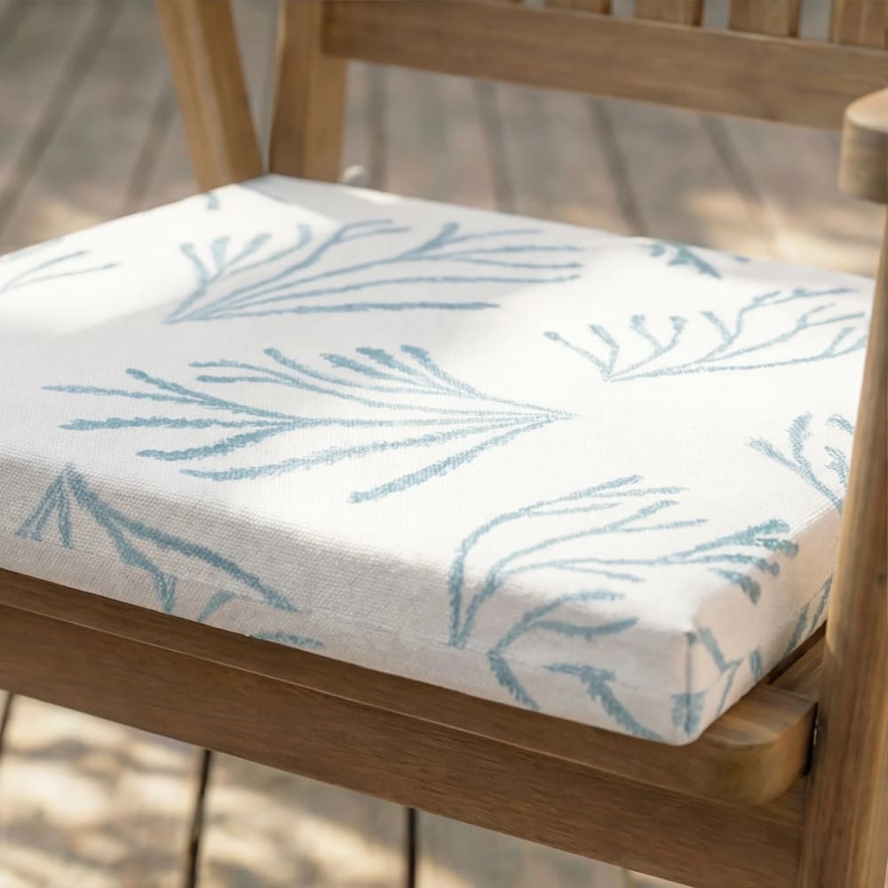 Coussin d’assise imperméable bleu et blanc 40x40x5cm — vue 3