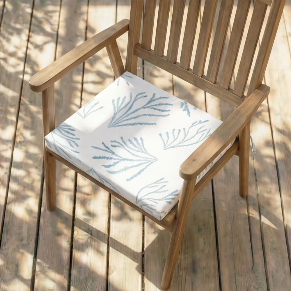 Coussin d’assise imperméable bleu et blanc 40x40x5cm — vue 4