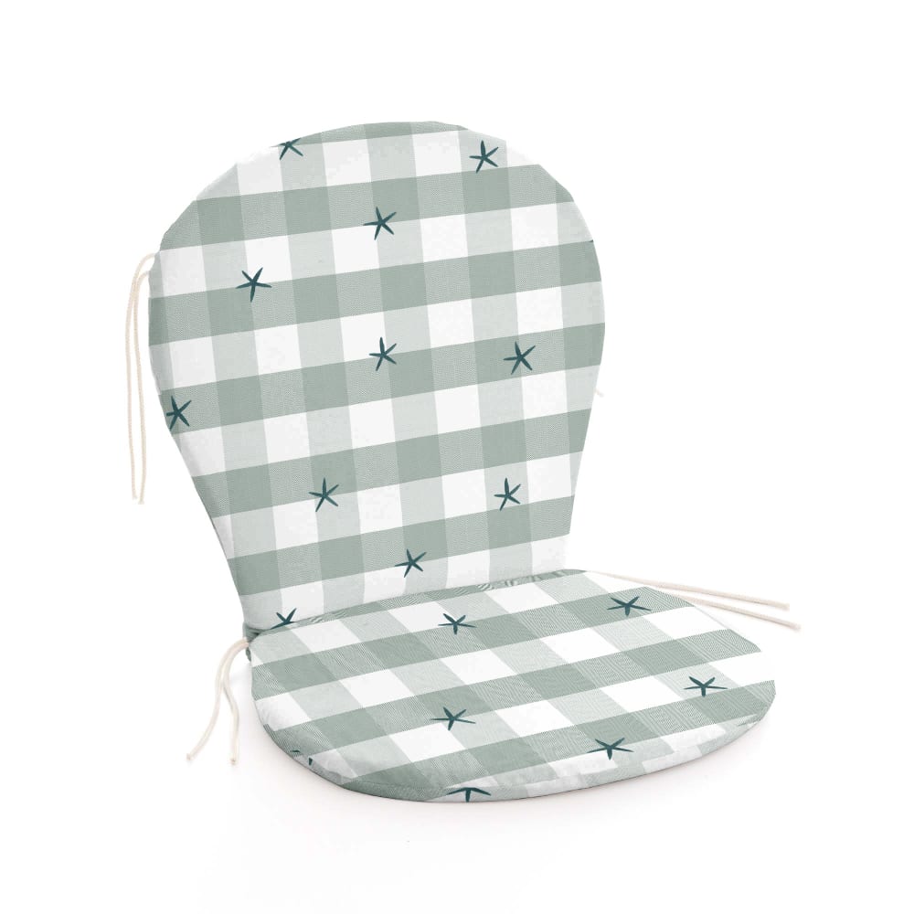 Coussin pour chaise d’extérieur imperméable vert et blanc 93x47x5 cm