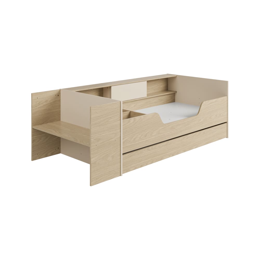CAMIF - Lit évolutif et modulable effet bois clair couchage 90 x 140/200