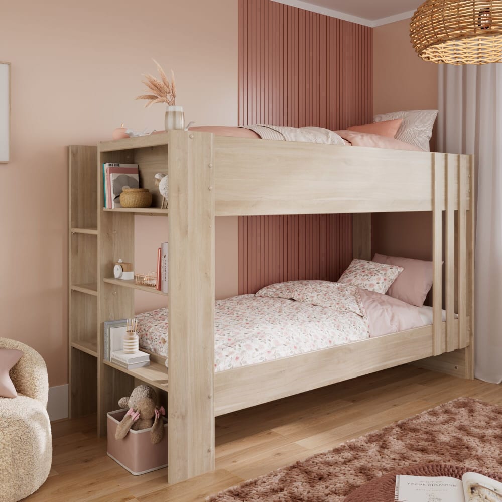 Lits superposés effet bois clair 90x200 cm (CAMIF) - Image 1