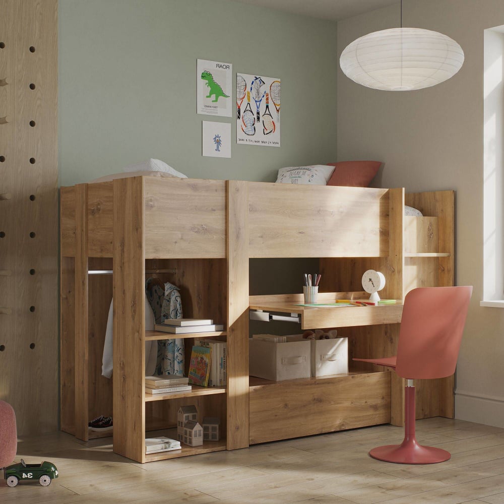 Lit combiné effet bois 90x200 cm (CAMIF) - Image 1