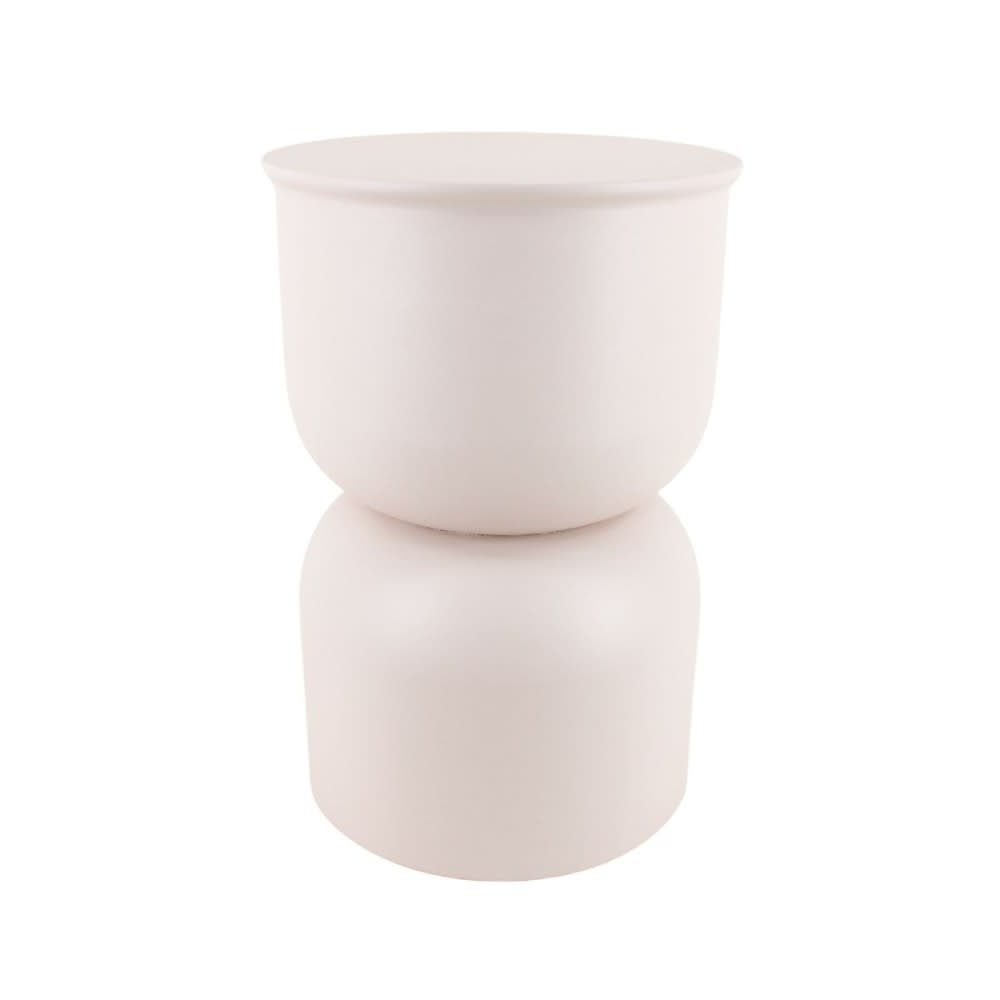 Table d'appoint en fer beige h45xd31cm Table d'appoint en fer beige h45xd31cm