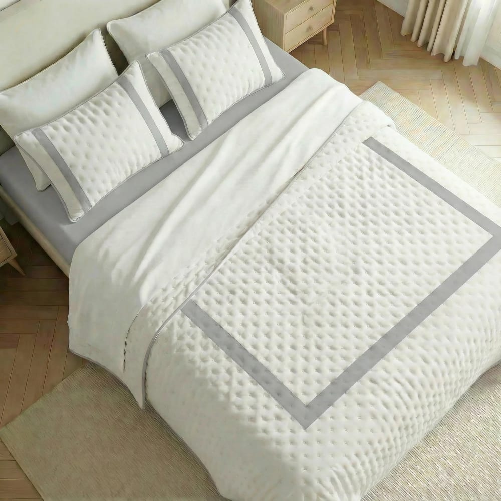 Couvre-lit imprimé extra doux argent 180x270 cm