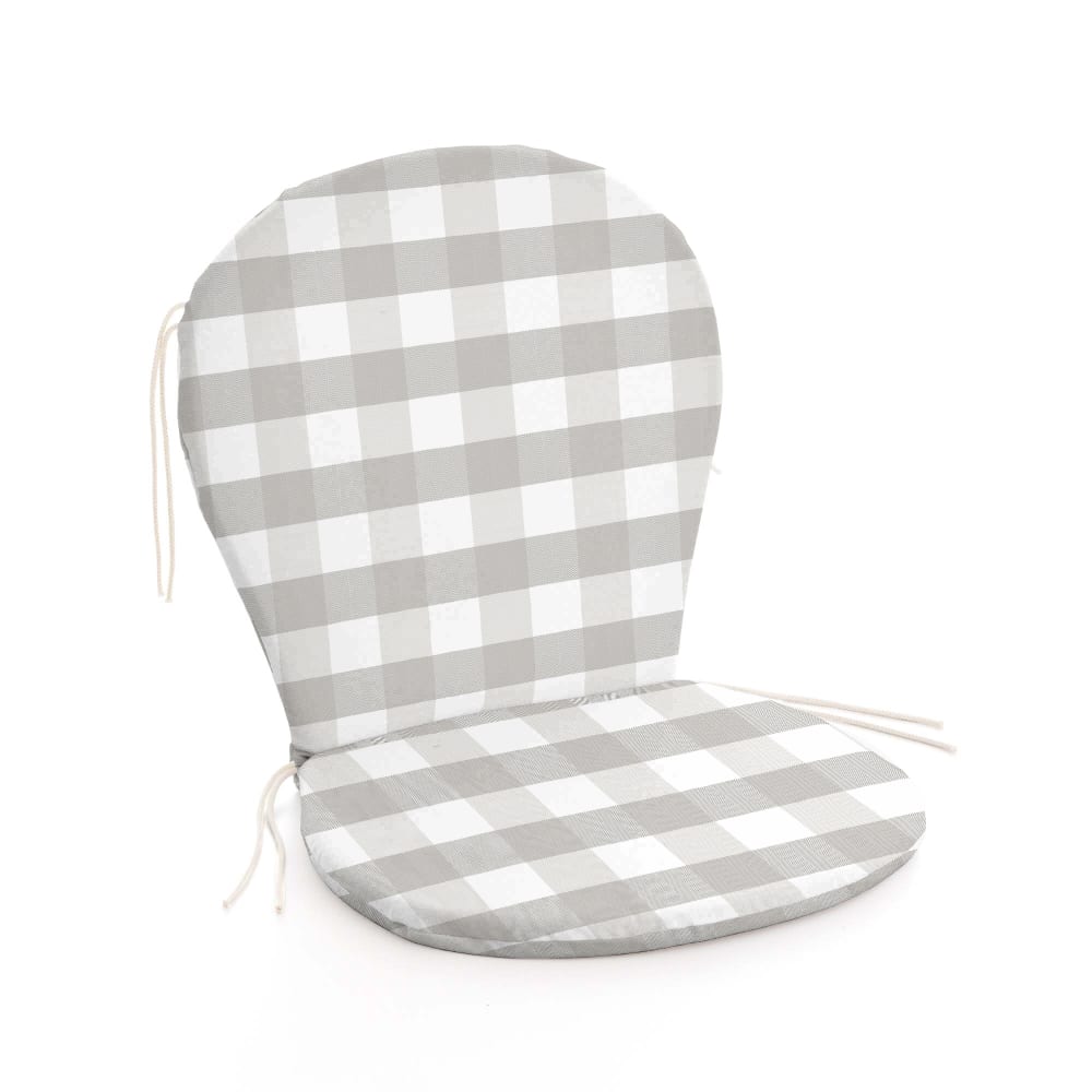Coussin pour chaise d’extérieur imperméable gris et blanc 93x47x5 cm