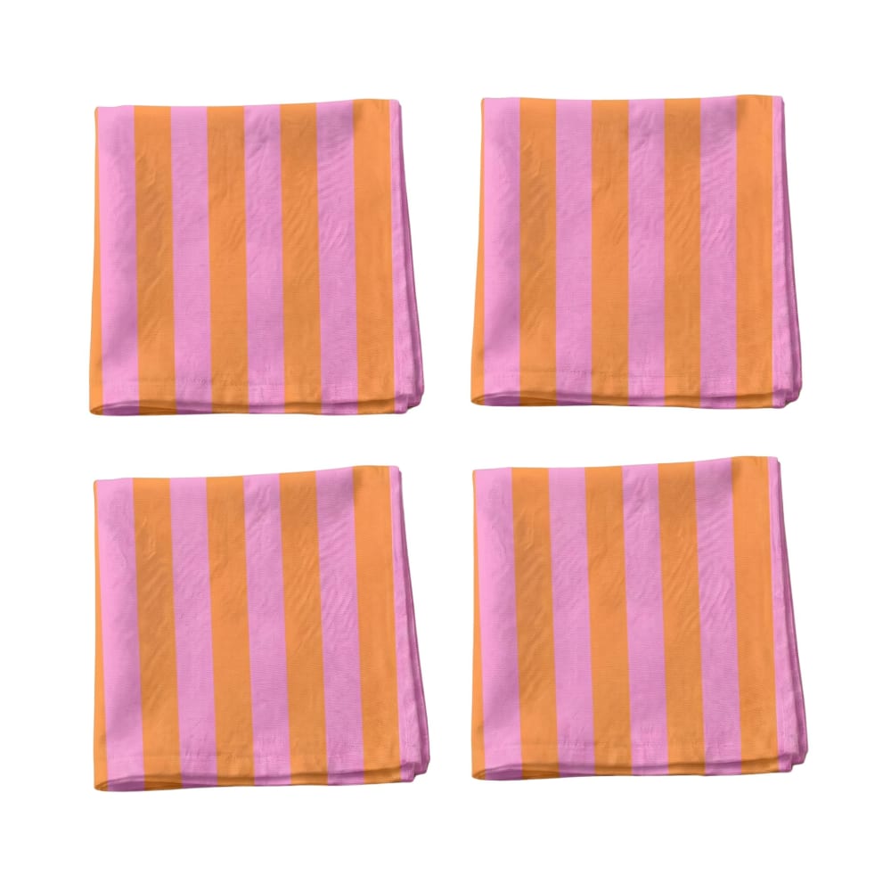 Serviettes 100% coton(x4) rose et orange Serviettes 100% coton(x4) rose et orange