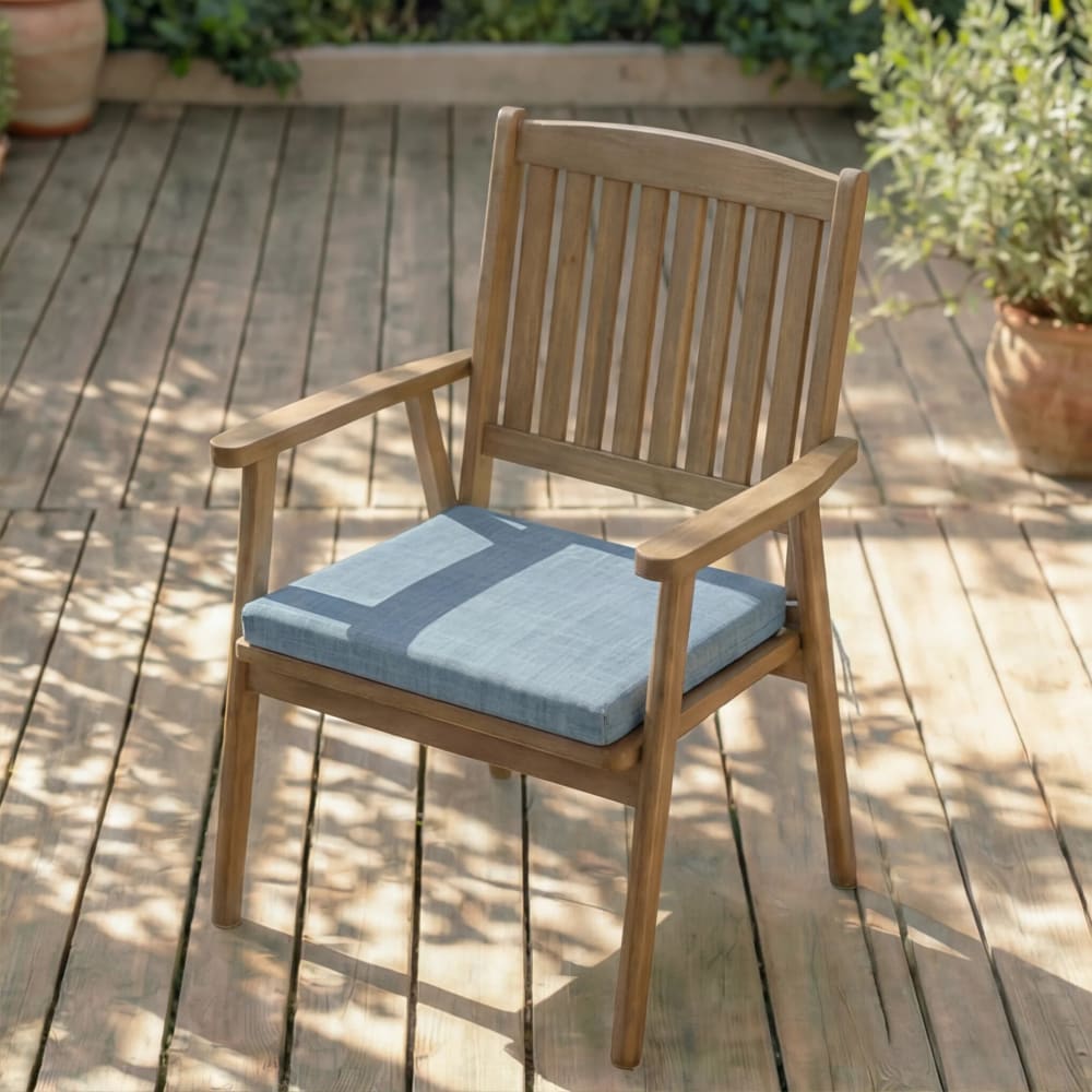Coussin d’assise imperméable bleu 40x40x5cm — vue 4