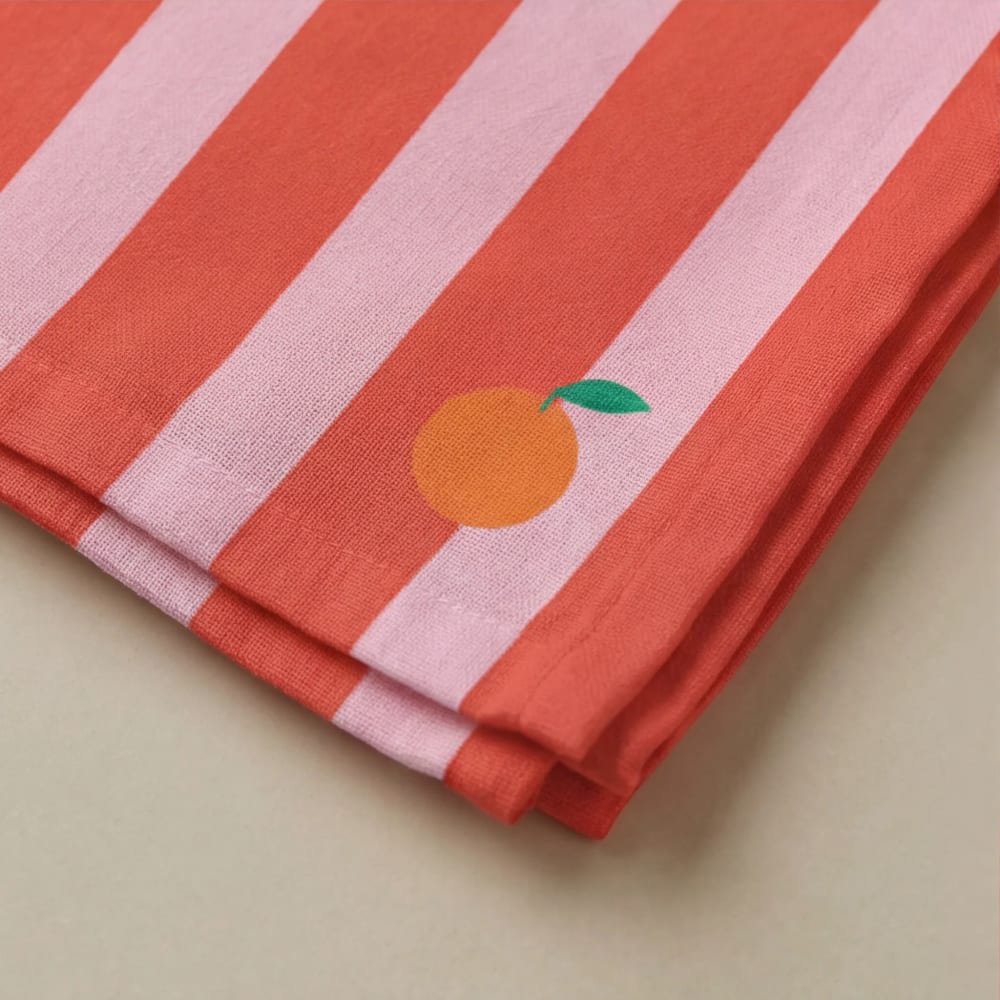 Servietten aus 100% Baumwolle(x4) rosa und Rot - Maisons Du Monde