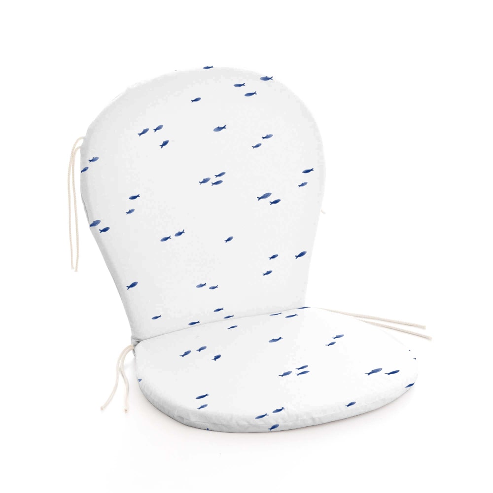 Coussin pour chaise d’extérieur imperméable blanc 93x47x5 cm