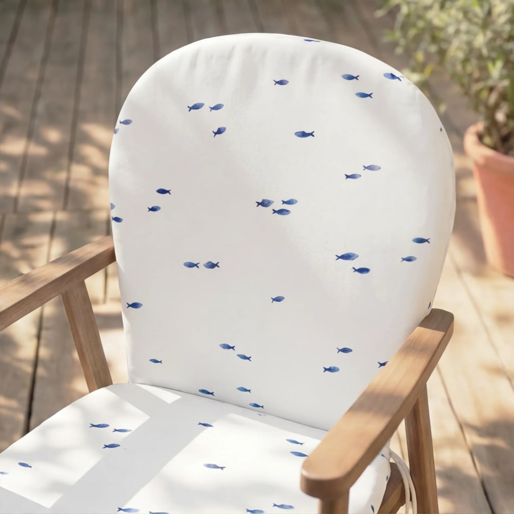 Wasserdichtes Kissen für Outdoor-Stühle weiß 93x47x5 cm - Maisons