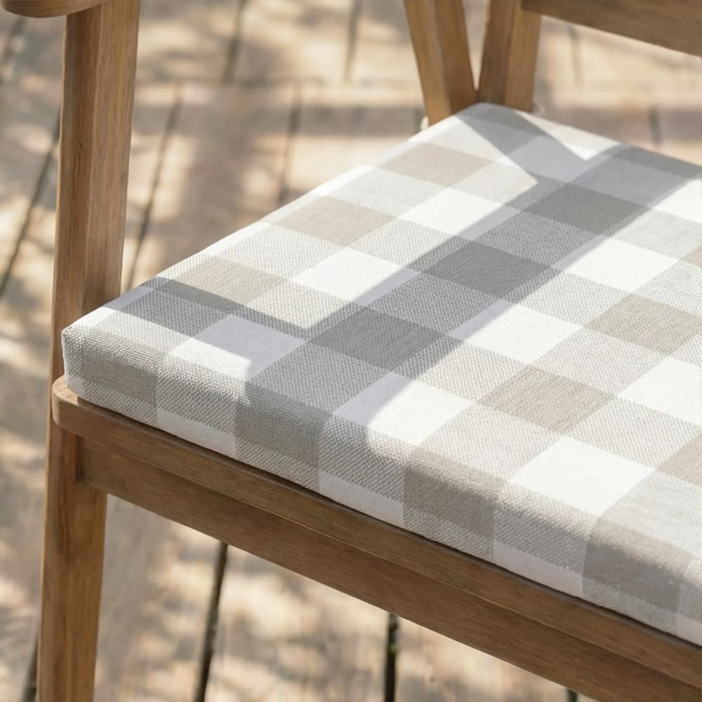 Coussin d’assise imperméable gris et blanc 40x40x5cm — vue 3