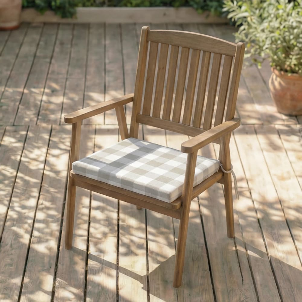 Coussin d’assise imperméable gris et blanc 40x40x5cm — vue 4