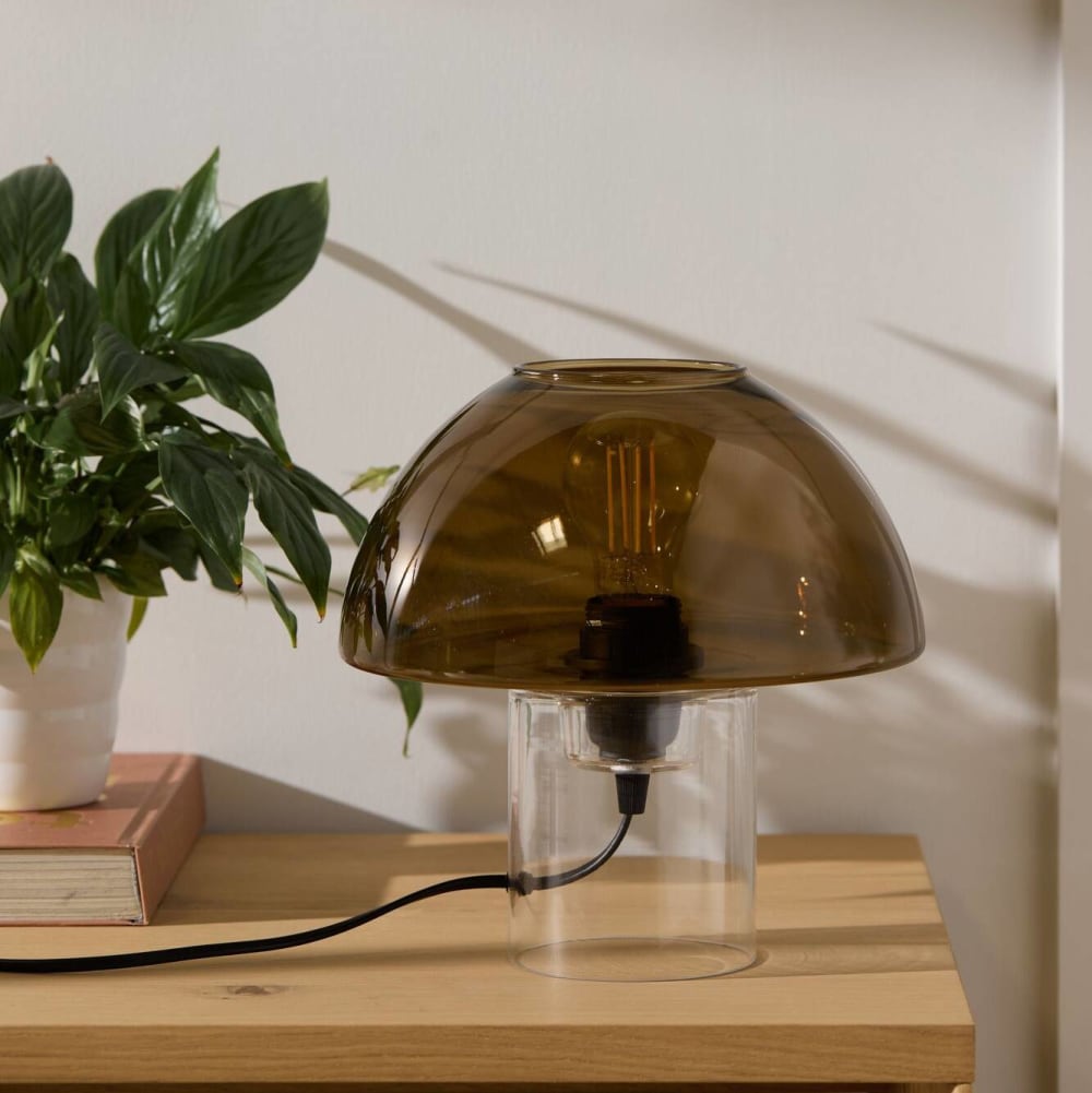 Lampe à poser champignon en verre ambré — vue 3