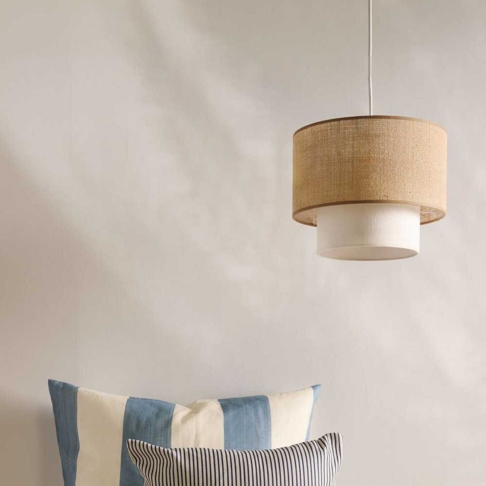 Abat-jour pour suspension double jute et beige 30 — vue 3