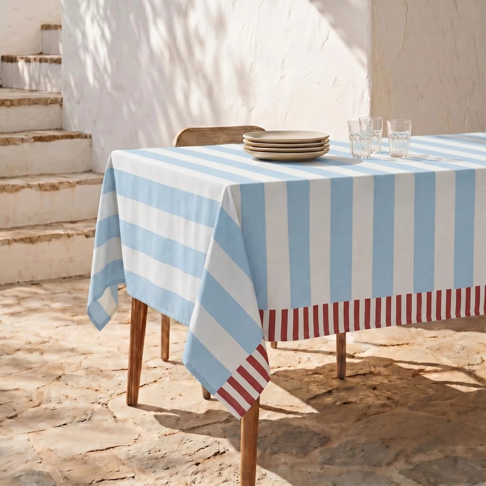 Muare Home Fleckenabweisende Tischdecke aus 100% Baumwolle mehrfarbig 300x155 cm Öko-Tex Zertifikat - Baumwolle