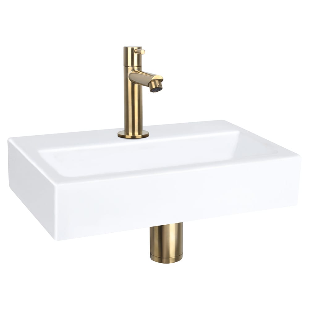 Differnz Waschbecken Weiß Keramik H7xB38xL24cm Weiß Keramik