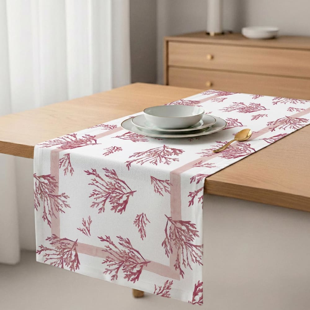 Chemin de table en coton seaplants 50x150 cm