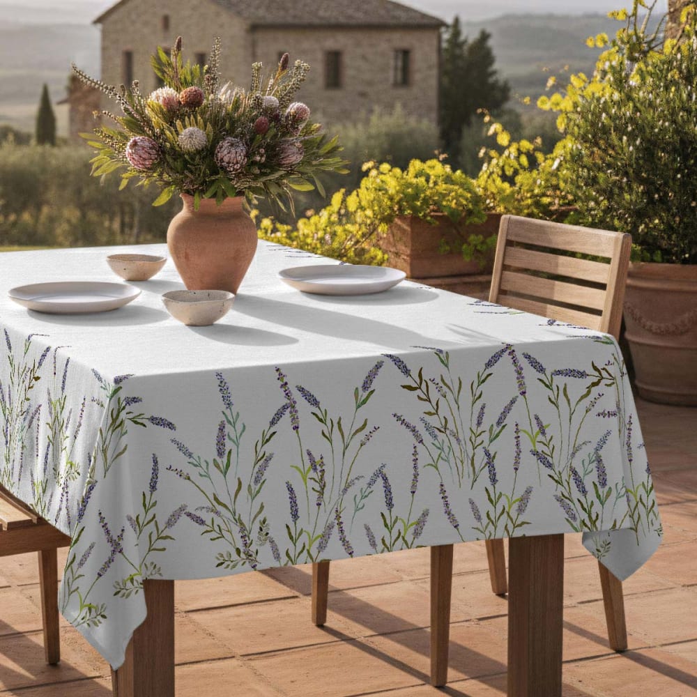 Naf Naf Tischdecke aus 100 % Baumwolle 150×300 cm Violett Baumwolle