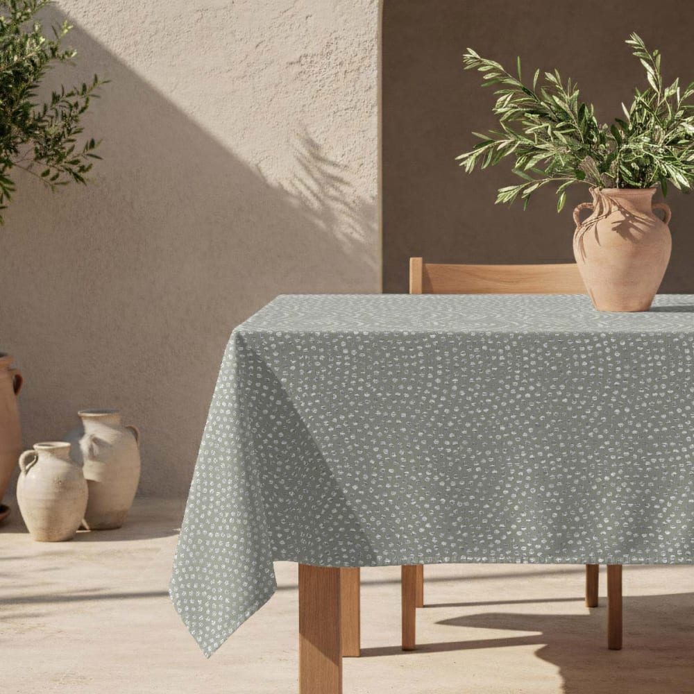 Fleckabweisende Tischdecke – 100 % Baumwolle, 150×150 cm -
