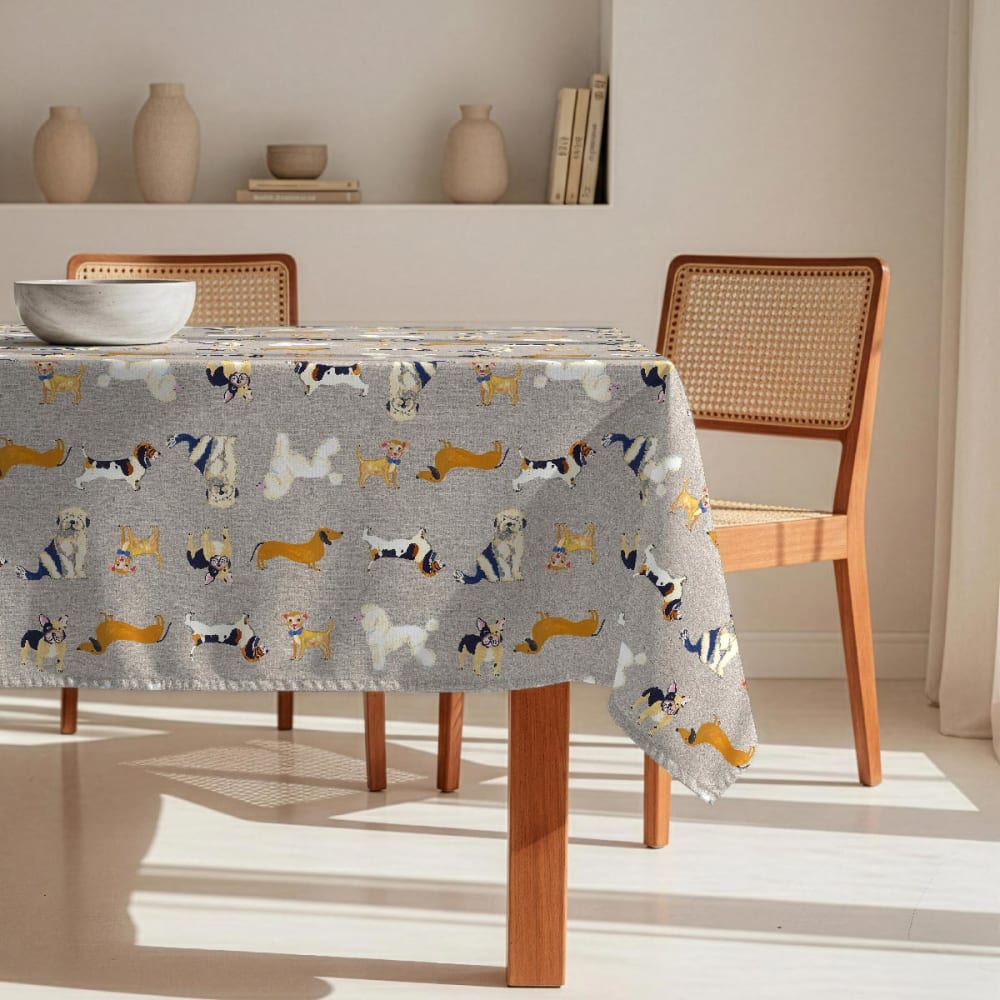 Fleckabweisende Tischdecke – 100 % Baumwolle, 150×200 cm -